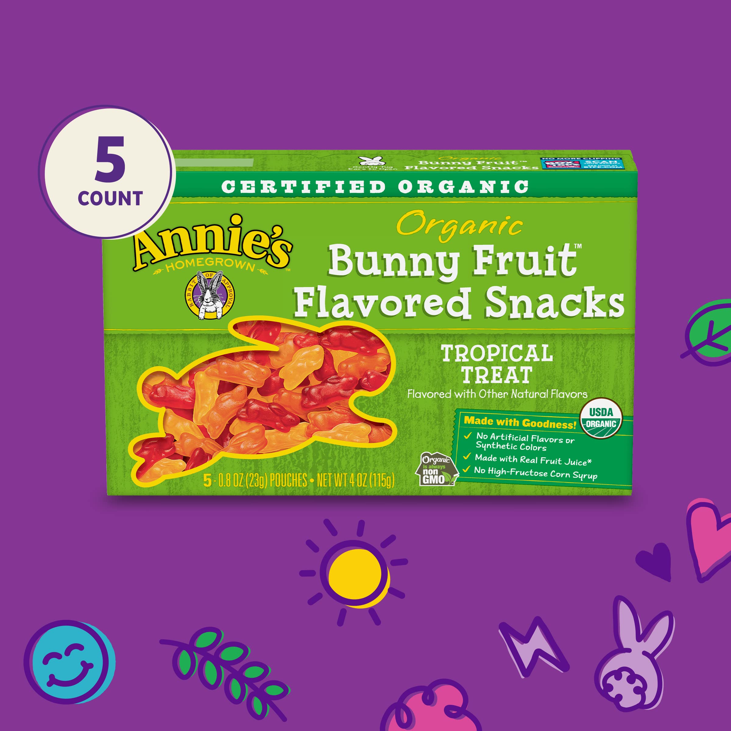 Amazon.com: Annie's Organic Bunny Fruit-Flavored Snacks, Tropical